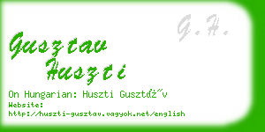 gusztav huszti business card